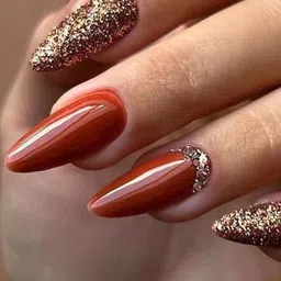The Pink Truck Set of 24 Artificial Reusable Nails With Glitter Design-20