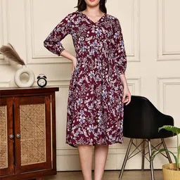 Rajnandini Women Floral Printed A-Line Cotton Dress-picture-34