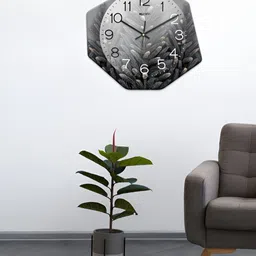 OLIVE TREE Grey & White Printed Geometric Wall Clock-30