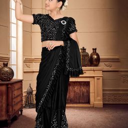 HARPITA Solid Sequinned Ready to Wear Saree-25