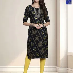 HERE&NOW Women Geometric Straight Kurta-image-92