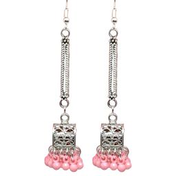 Weariton Silver-Plated Pink Drop Earrings-image-79