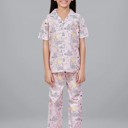 Sand Dune Girls Printed Pure Cotton Night suit-image-73