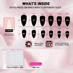 FEELHIGH Set Of 24 Re useble Press-On Chrome Nails - C07 image 5