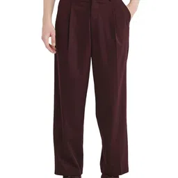 RARE RABBIT Men Cotton Comfort Loose Fit Pleated Regular Trousers-picture-6