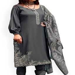 DRAVINAM Trends Floral Embroidered Pashmina Unstitched Dress Material-image-83