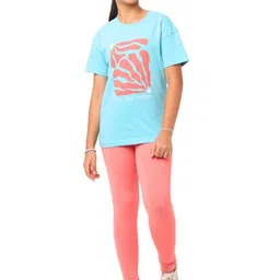 Nuego Girls Printed T-shirt with Leggings-image-83