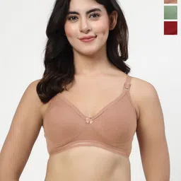 LILY Women Pack Of 3 Solid Bra Full Coverage-picture-10