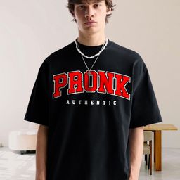 PRONK Men Printed Applique T-shirt with Mask-image-82