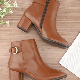 The Roadster Lifestyle Co Women Block Heeled Ankle Boots-26