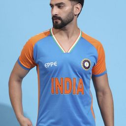 EPPE Men Typography Printed Slim Fit Indian Cricket Team Jersey T-shirt-image-13