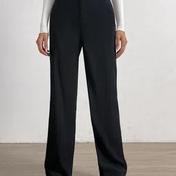 KERI PERRY Women Relaxed Straight Leg High-Rise Trousers-image-10