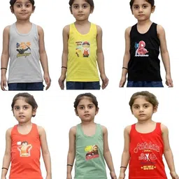 Desnuda Boys Pack Of 6 Pure Cotton Innerwear Vests-image-47