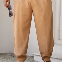 Instafab Plus Men Comfort Mid-Rise Flat-Front Relaxed Fit Regular Trousers-picture-5