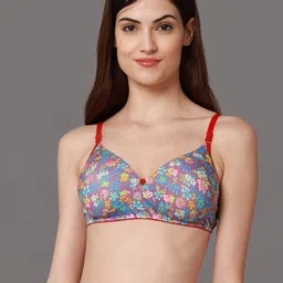 Women Cotton Red Padded Non-Wired Lingerie Bra Sport wear Gym Crop Tank Top-image-86