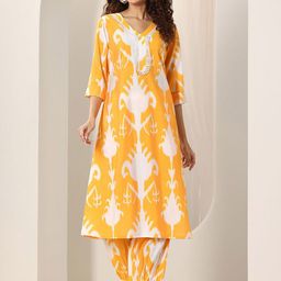 Libas Ethnic Motifs Printed V-Neck Kurta With Salwar-51