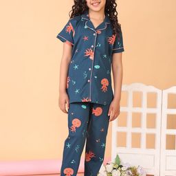Bloem Girls Graphic Printed Shirt Pyjama Night suit-image-61