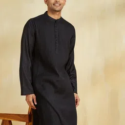 Fabindia Striped Thread Work Pintucks Straight Kurta-image-34