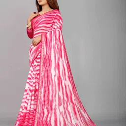limtd Leheriya Printed Pure Georgette Block Print Saree image 2
