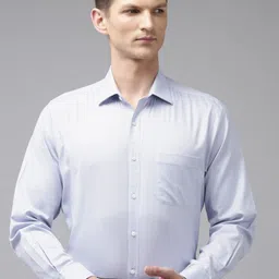 Van Heusen Self Design Custom Fit Pure Cotton Formal Shirt-image-34