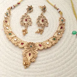 SIVA BY ANIKA Gold-Plated Artificial Stones Studded Jewellery Set-picture-8