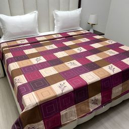 Pure Decor Purple & Beige Printed Pure Cotton 260 TC King SizeDuvetCover-picture-49