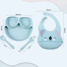Baby Feeding Set, Bowl, Bib, Cup, Plate, Spoon & Fork, BPA-Free, Easy Clean- Silicone-picture-28