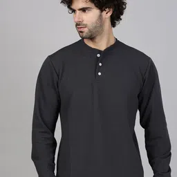 MADSTO Men Solid Henley Neck T-shirt-image-91