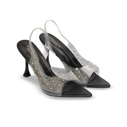 Truffle Collection Embellished Stiletto Sandals with Laser Cuts-image-65