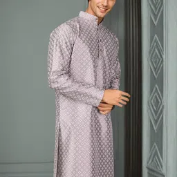 anouk rustic Anouk Men Printed Regular Kurta with Trousers image 3