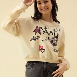 Lil Tomatoes Girls Cream Printed Sweatshirt-picture-22