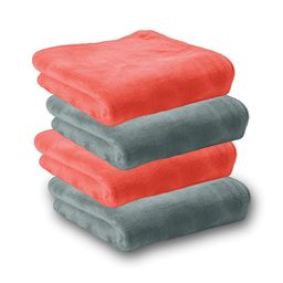 HOUSSE Red & Grey 4 Pieces 450 GSM Ultra Absorbent Super Soft Quick Dry Face Towels-picture-6