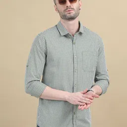 THE BEETEL HOUSE Men Comfort Micro Checks Opaque Checked Casual Shirt-image-41