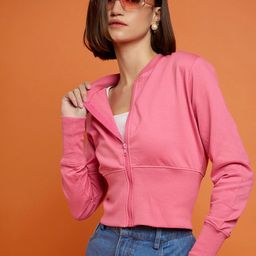 SASSAFRAS Women Brand Logo Crop Sporty Jacket-17