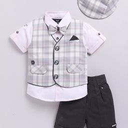 LITTLE COLLARS Boys 4-Piece Single-Breasted Suits-image-49