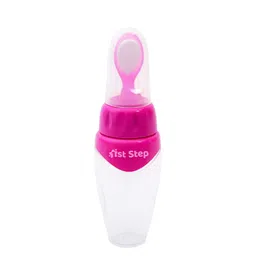 1st Step Infant Kids Pink Solid Squeezy Spoon Feeder-image-18