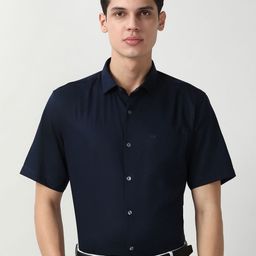 Peter England Elite Men Solid Spread Collar Pure Cotton Formal Regular Fit Shirt-picture-15
