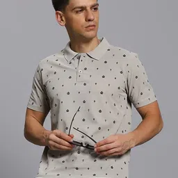 TIMBER HITCH Conversational Printed Polo Collar Cotton Casual T-shirt-picture-27