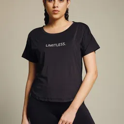 MKH Women Dri-FIT Typography Printed Round Neck Relaxed Fit T-shirt-56