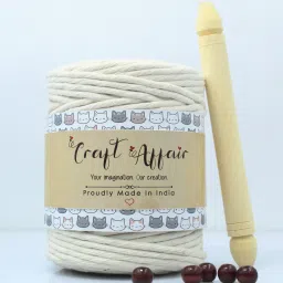 | Single Strand Cotton Macrame Cord (100 M, 3mm) | DIY-Project - Off White Off White-3