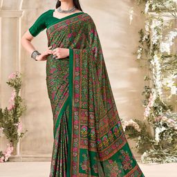 Panzora Floral Poly Crepe Designer Saree-image-94
