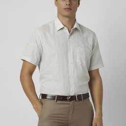 Van Heusen Men Slim Fit Spread Collar Abstract Printed Linen Formal Shirt-image-44