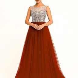 TILISM Women Embellished Self Design Sleeveless Fit & Flare Maxi Dress-image-28