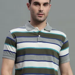 GET GOLF Men Striped Polo Collar Cotton T-shirt-picture-48
