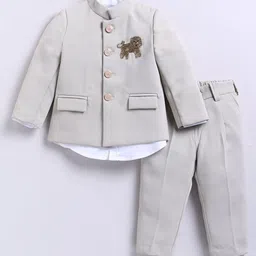 LITTLE COLLARS Boys 3-Pcs Mandarin Collar Single-Breasted Suit-picture-29