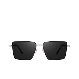 SPADEACES Black Lens & Silver-Toned Rectangle Sunglasses HQ SILVER BLACK SQUARE -30 10 11-picture-43