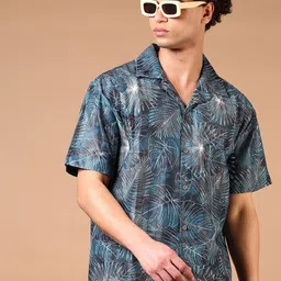 LIMEROAD Men Floral Printed Cotton Shirt-image-80
