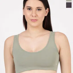 BLOSSOM Women Pack Of 2 Full Coverage Lightly Padded Non-Wired Cotton Workout Bra-image-88