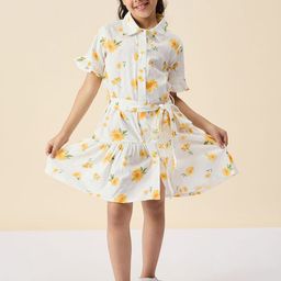 Stylo Bug Floral Print Flutter Sleeve A-Line Dress-image-67