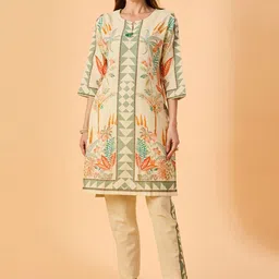 dhartii Abstract Printed Cotton Tunic & Trousers Co-Ord Set-picture-13
